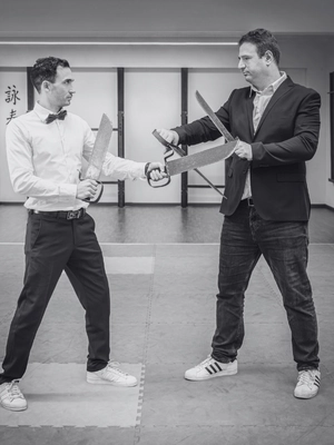 Sifu Niro Akbary und Sifu Enzo Zaccaria im Ving-Tsun-Doppelmesser-Training